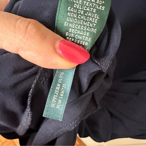 LAUREN Ralph Lauren Carleton Jersey Cowl Neck Sheath Dress Navy Blue Cocktail 16 - Picture 9 of 10